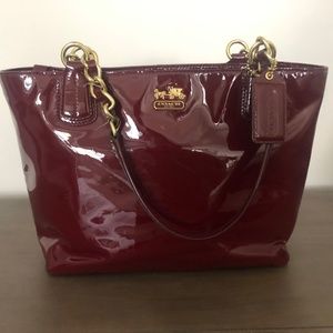 Burgundy patent leather purse